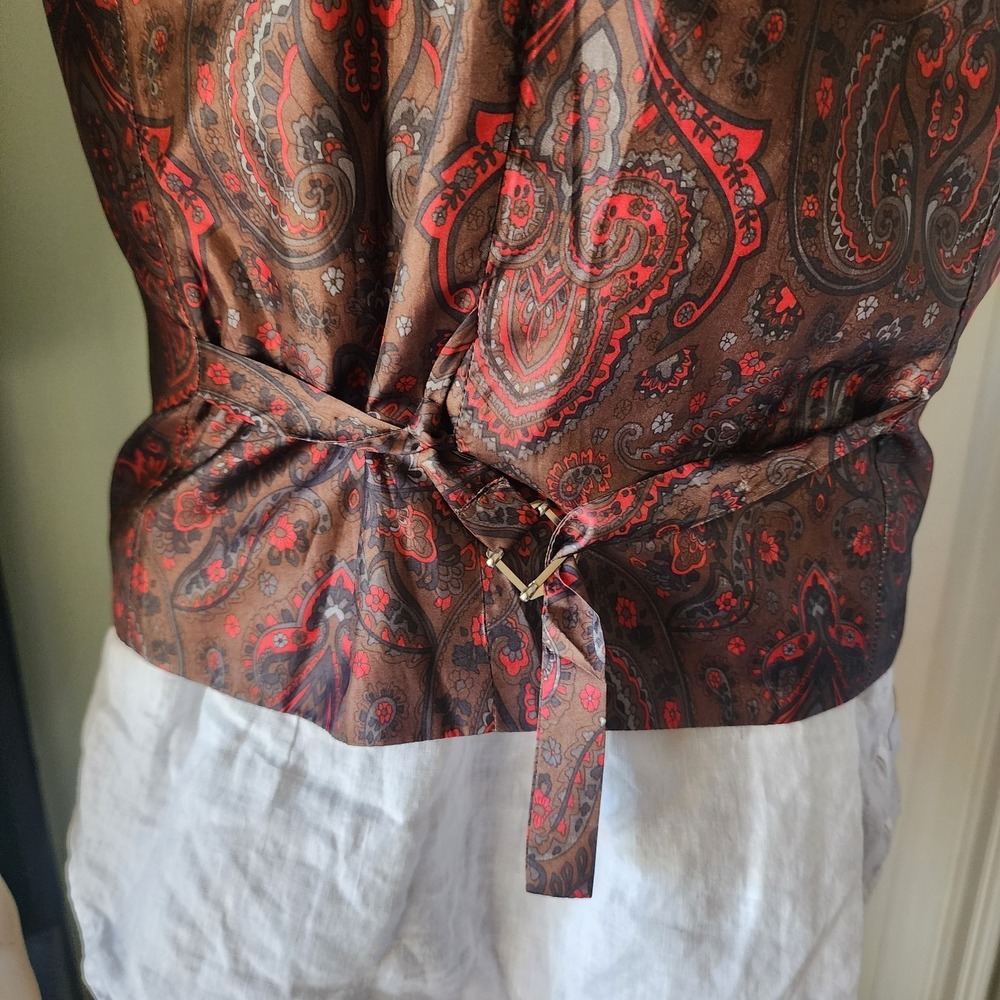 Alan Flusser Men's Size Large Waistcoat Vest Wool Blend Gray & Paisley A20 - Picture 10 of 10
